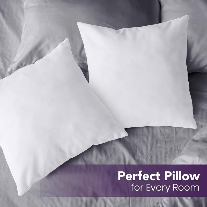 1x Premium Euro 100% Cotton Pillow with Cover Filled Durable Soft European Square - 65x65cm Payday Deals