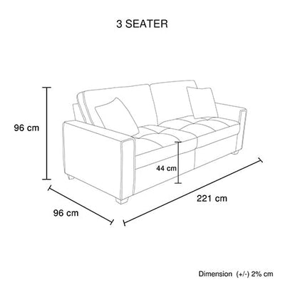 2+3 Seater Sofa Set Polyester Charcoal Fabric Multilayer Two Pillows Individual Pocket Spring Payday Deals