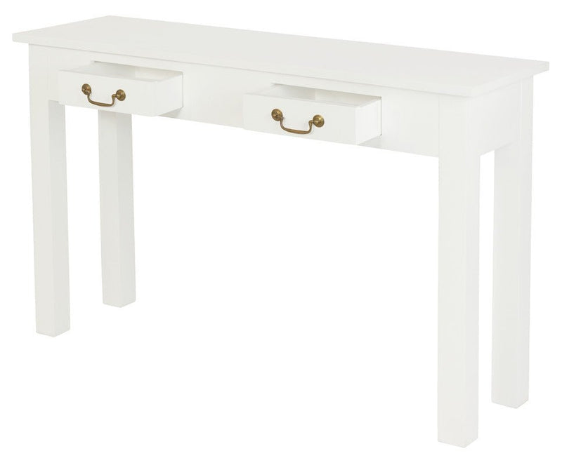 2 Drawer Straight Leg Sofa/Hall Table (White) Payday Deals