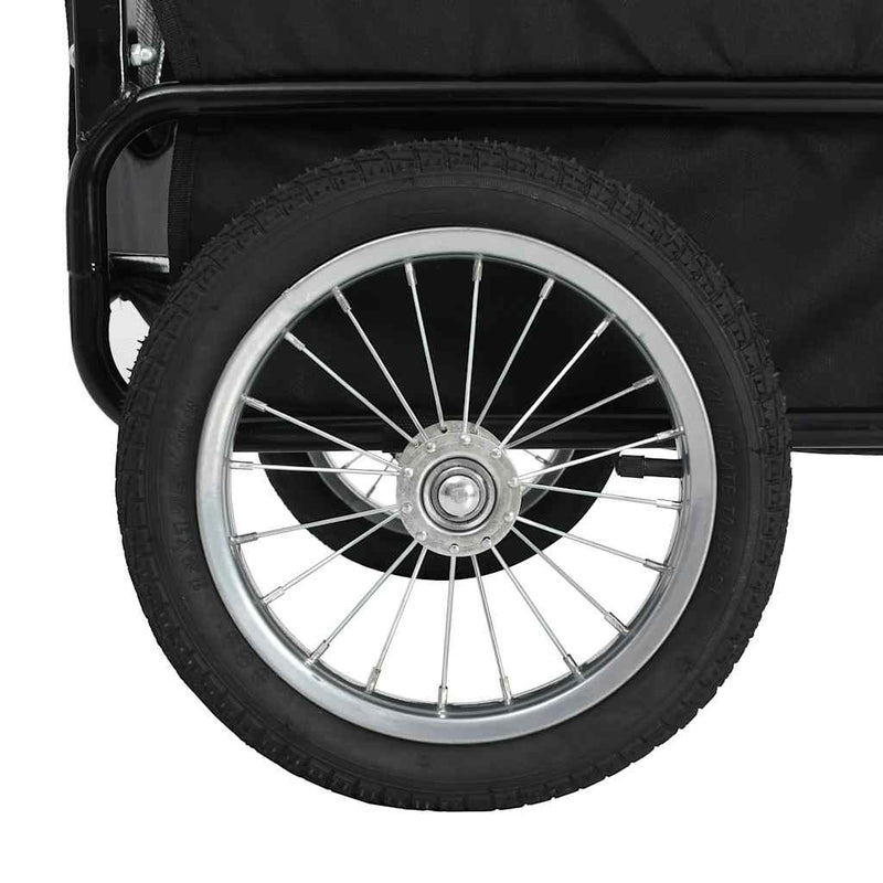 2-in-1 Pet Bike Trailer & Jogging Stroller Grey and Blue Payday Deals