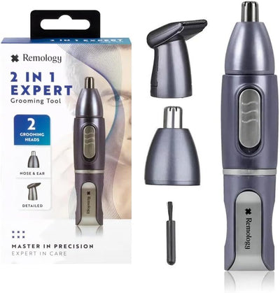2 in 1 Waterproof Nose Hair Trimmer Portable Remover Eyebrow Clippers Cordless
