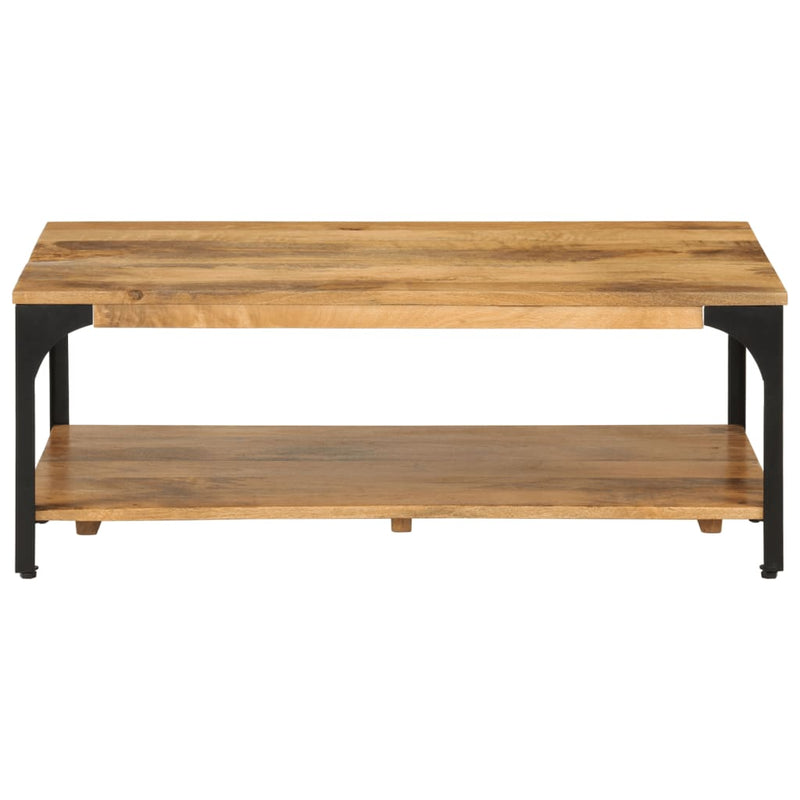 2-Layer Coffee Table 100x55x38 cm Solid Wood Mango and Steel Payday Deals