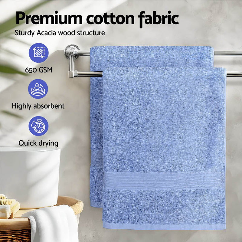 2 Pack Bath Sheets Set Cotton Extra Large Towel Blue Payday Deals