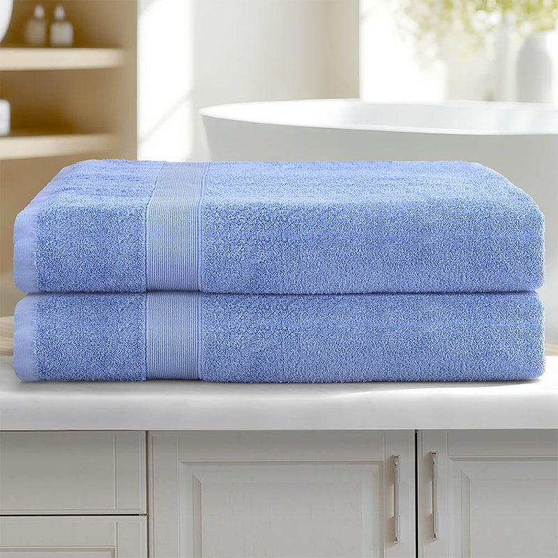 2 Pack Bath Sheets Set Cotton Extra Large Towel Blue Payday Deals