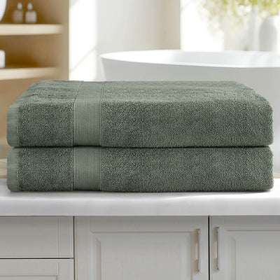 2 Pack Bath Sheets Set Cotton Extra Large Towel Green Payday Deals