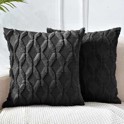 2 Pack Decorative Boho Throw Pillow Covers 45 x 45 cm (Black) Payday Deals