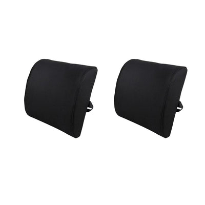 2 Pack Memory Foam Lumbar Support Cushion with Black Cover