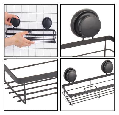 2 Pack Rectangular Corner Shower Caddy Shelf Basket Rack with Premium Vacuum Suction Cup No-Drilling for Bathroom and Kitchen Payday Deals