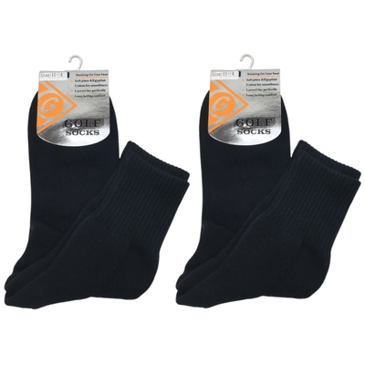 2 Pairs GOLF SOCKS Crew Quarter Plain Sock Sports Cotton Casual Cushion Foot Payday Deals