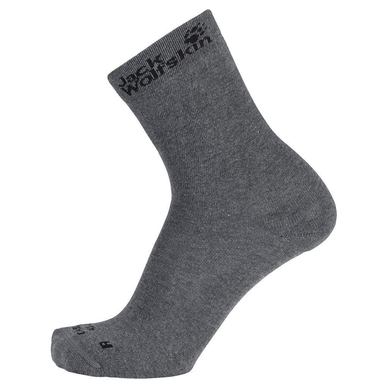 2-Pairs Jack Wolfskin Casual Ankle Socks Classic Cut Organic Cotton - Dark Grey Payday Deals