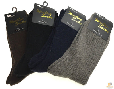 2 Pairs WOOL BLEND SOCKS Mens Soft Dress Thick Work Thermal Warm Cushion Foot Payday Deals