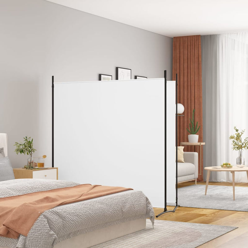 2-Panel Room Divider White 348x180 cm Fabric Payday Deals