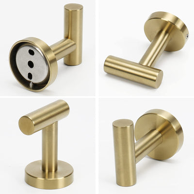 2 Pcs Wall Mount Bathroom Towel Hooks Holder Cloth Hanger Hook Kitchen Door Hanger Gold Payday Deals