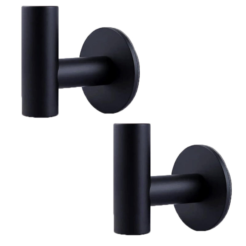 2 Pcs Wall Mount Self Adhesive Bathroom Towel Hooks Holder Cloth Hanger Hook Door Hanger Black Payday Deals