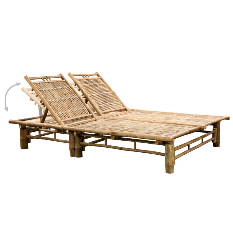 2-Person Sun Lounger with Cushions Bamboo Payday Deals