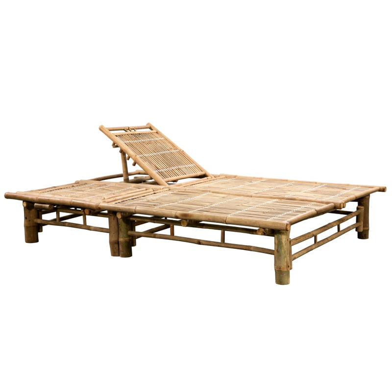 2-Person Sun Lounger with Cushions Bamboo Payday Deals