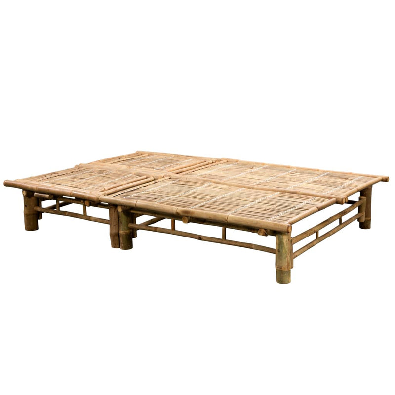 2-Person Sun Lounger with Cushions Bamboo Payday Deals