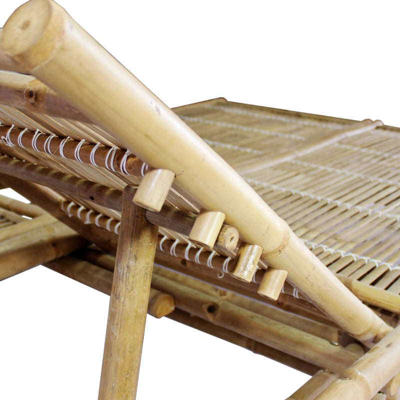 2-Person Sun Lounger with Cushions Bamboo Payday Deals