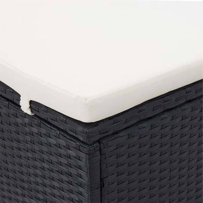 2-Person Sunbed with Cushion Poly Rattan Black Payday Deals