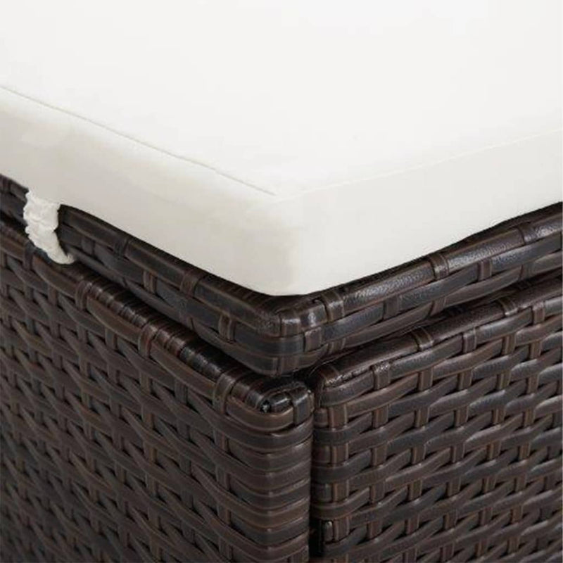 2-Person Sunbed with Cushion Poly Rattan Brown Payday Deals