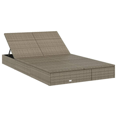 2-Person Sunbed with Cushions Grey Poly Rattan Payday Deals
