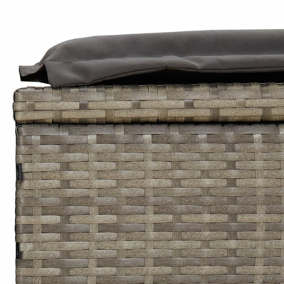 2-Person Sunbed with Cushions Grey Poly Rattan Payday Deals