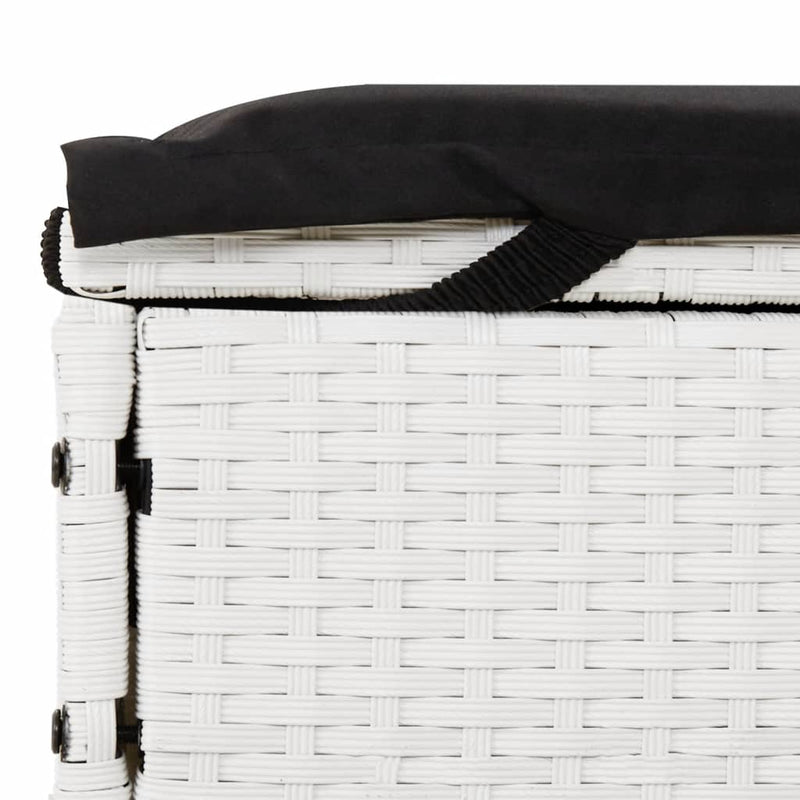2-Person Sunbed with Cushions White Poly Rattan Payday Deals