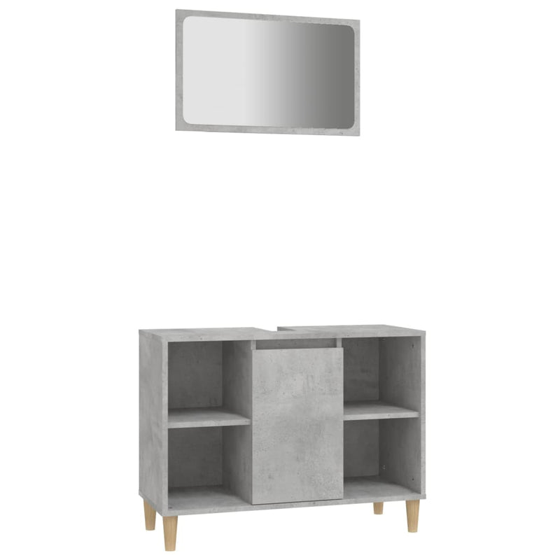 2 Piece Bathroom Furniture Set Concrete Grey Engineered Wood Payday Deals