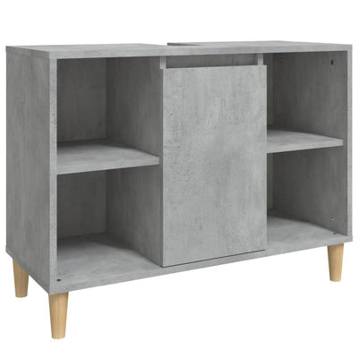 2 Piece Bathroom Furniture Set Concrete Grey Engineered Wood Payday Deals
