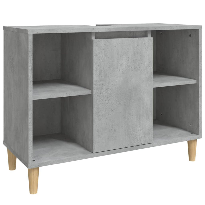 2 Piece Bathroom Furniture Set Concrete Grey Engineered Wood Payday Deals