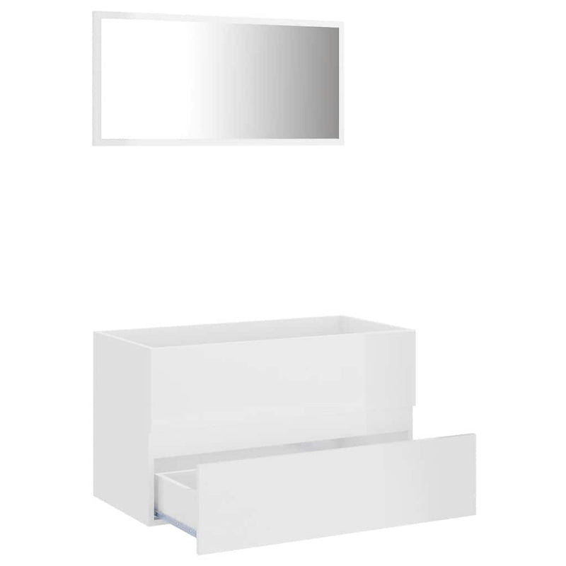 2 Piece Bathroom Furniture Set High Gloss White Engineered Wood Payday Deals