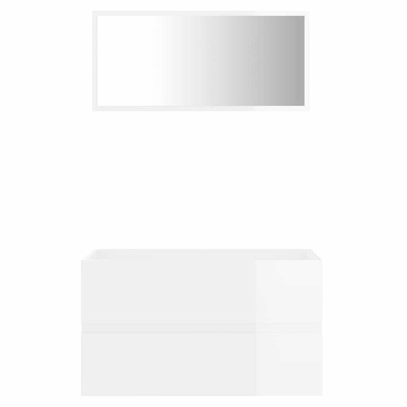 2 Piece Bathroom Furniture Set High Gloss White Engineered Wood Payday Deals