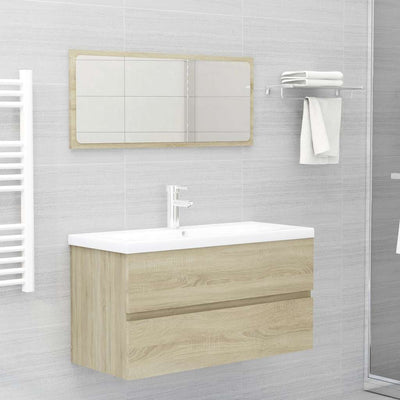 2 Piece Bathroom Furniture Set Sonoma Oak Engineered Wood Payday Deals