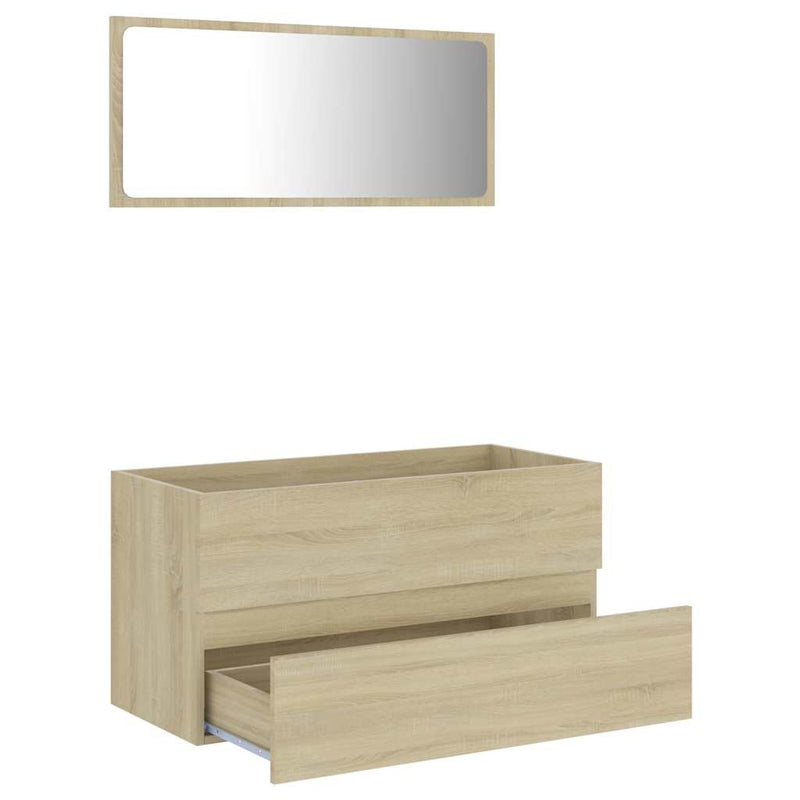 2 Piece Bathroom Furniture Set Sonoma Oak Engineered Wood Payday Deals