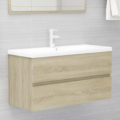 2 Piece Bathroom Furniture Set Sonoma Oak Engineered Wood Payday Deals