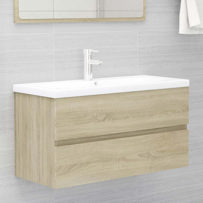 2 Piece Bathroom Furniture Set Sonoma Oak Engineered Wood Payday Deals