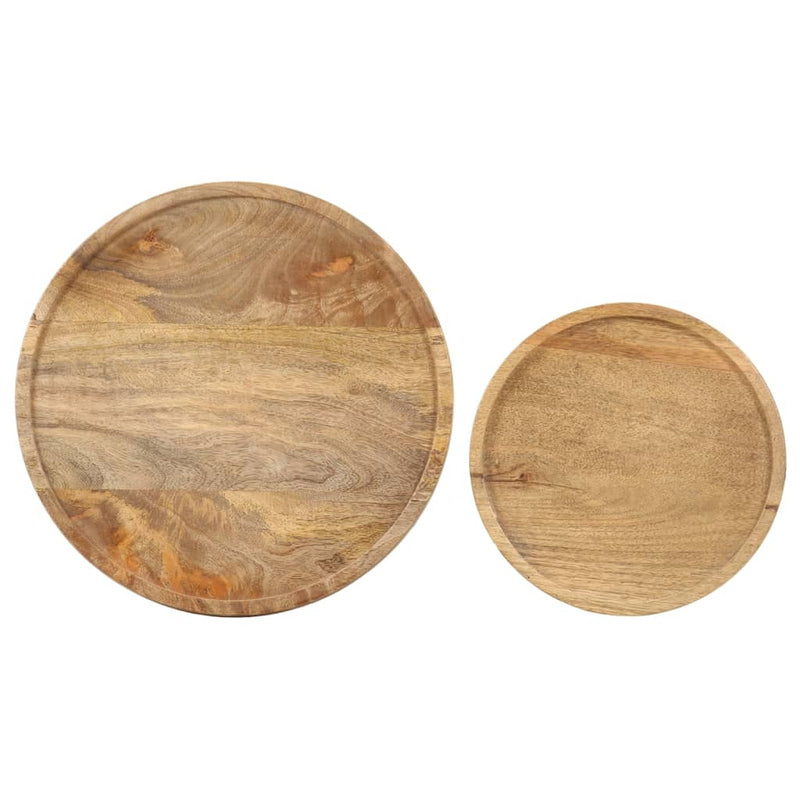 2 Piece Coffee Table Set Solid Mango Wood and Steel Payday Deals