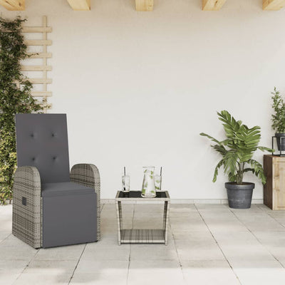 2 Piece Garden Dining Set with Cushions Grey Poly Rattan Payday Deals