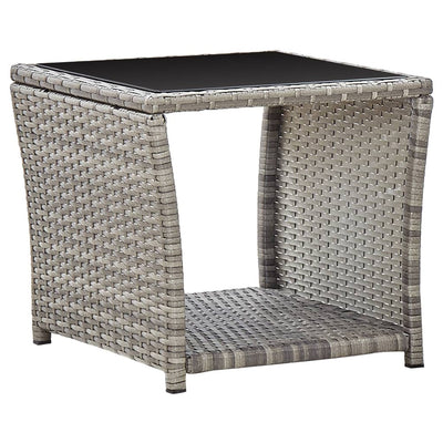 2 Piece Garden Dining Set with Cushions Grey Poly Rattan Payday Deals
