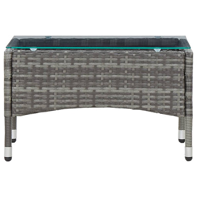 2 Piece Garden Lounge Set with Cushion Poly Rattan Grey Payday Deals