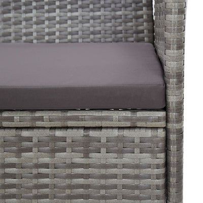 2 Piece Garden Lounge Set with Cushion Poly Rattan Grey Payday Deals