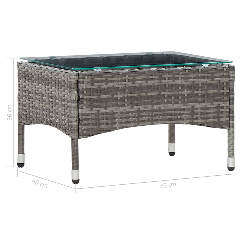 2 Piece Garden Lounge Set with Cushion Poly Rattan Grey Payday Deals