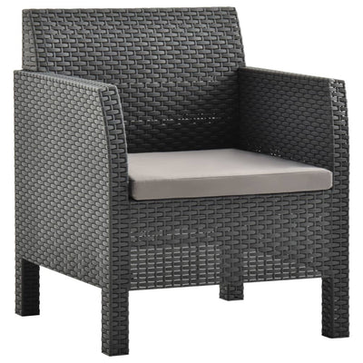 2 Piece Garden Lounge Set with Cushion Rattan Anthracite Payday Deals