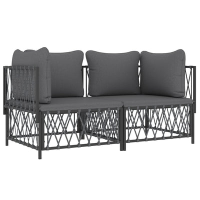 2 Piece Garden Lounge Set with Cushions Anthracite Steel Payday Deals
