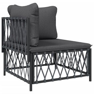 2 Piece Garden Lounge Set with Cushions Anthracite Steel Payday Deals