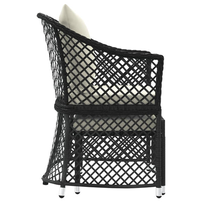 2 Piece Garden Lounge Set with Cushions Black Poly Rattan Payday Deals