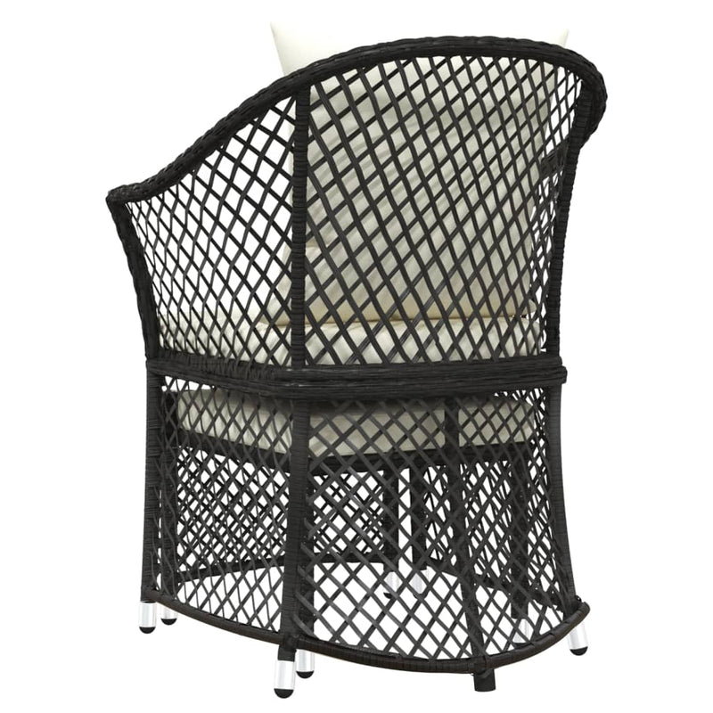 2 Piece Garden Lounge Set with Cushions Black Poly Rattan Payday Deals