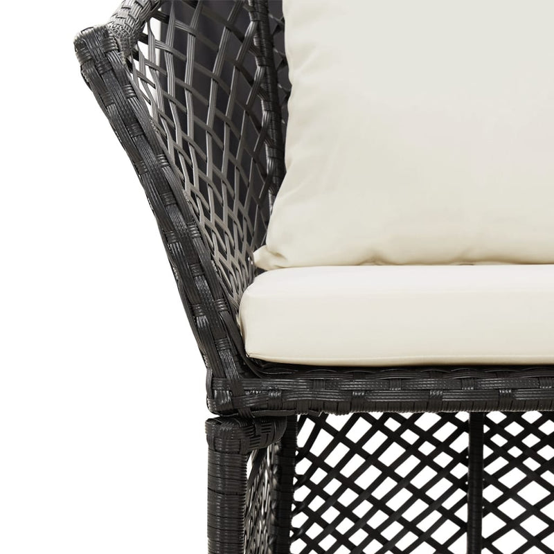 2 Piece Garden Lounge Set with Cushions Black Poly Rattan Payday Deals