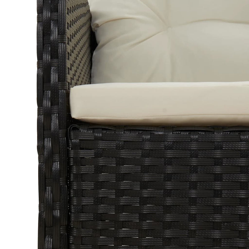 2 Piece Garden Lounge Set with Cushions Black Poly Rattan Payday Deals