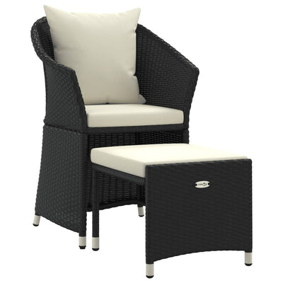 2 Piece Garden Lounge Set with Cushions Black Poly Rattan Payday Deals